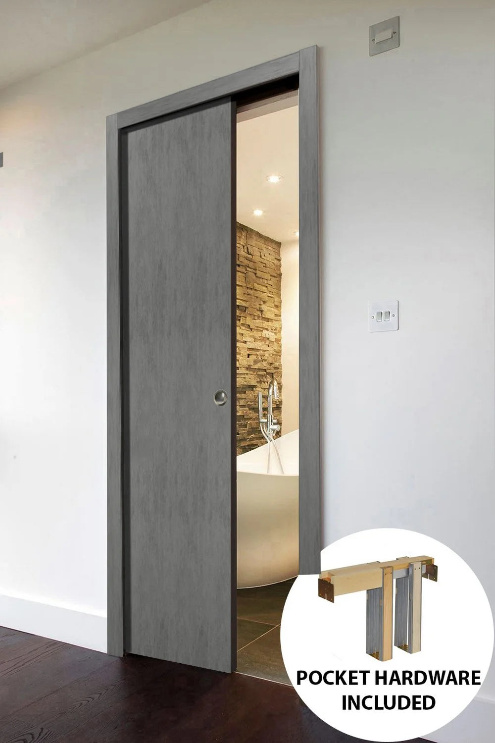 Sliding French Pocket Door 36 x 80 inches Solid Wood Interior Door G7246
