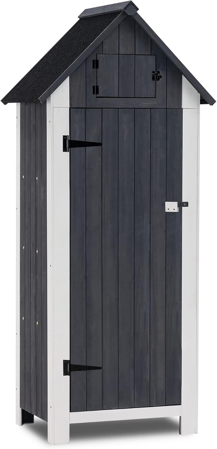 Natural Fir Wood Outdoor Storage Cabinet O40111