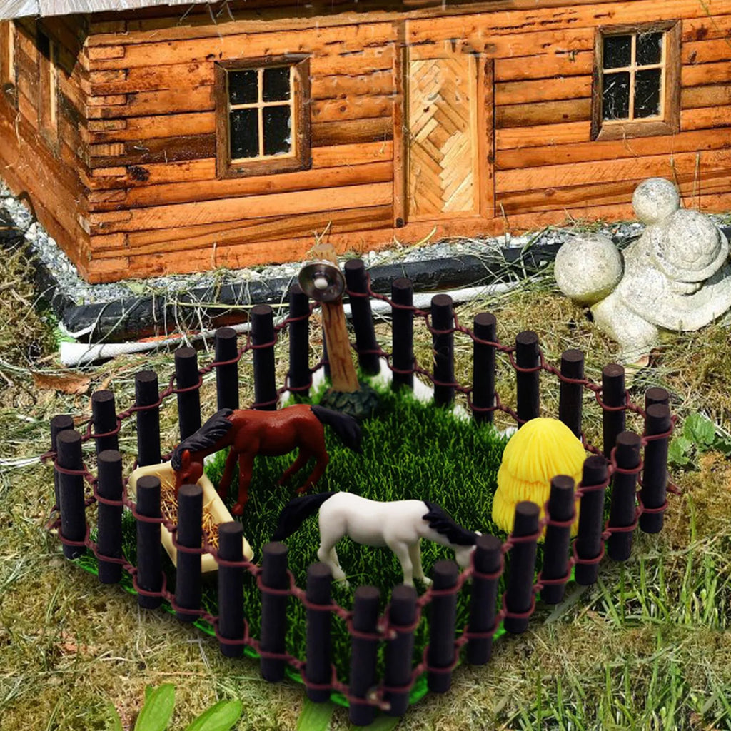 1/12 Scale Horse Stall Horse Barn Set with Fence Toy Figures G4055