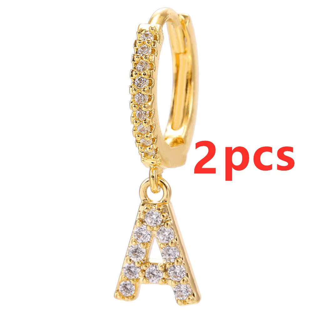 925 Sterling Silver Cubic Zirconia Hoop Earrings A964