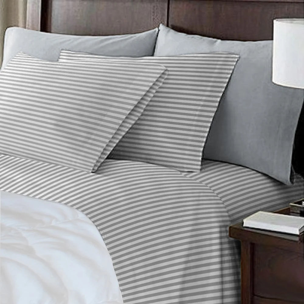 King Size 6 Pc Set Awning Striped Sheets with 2 Bonus Pillowcases B545966