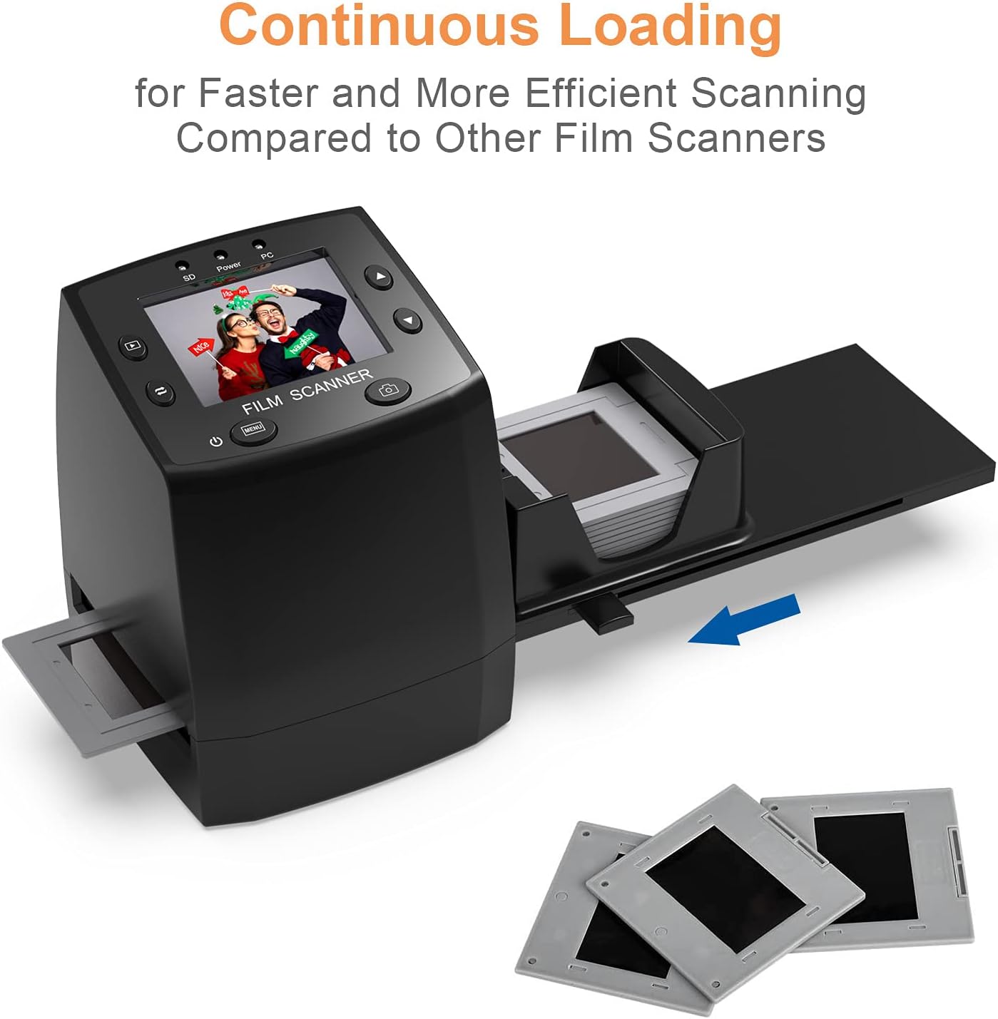 135 Film Scanner Slide Viewer with Slide Mounts Feeder Pack of 2 J482611