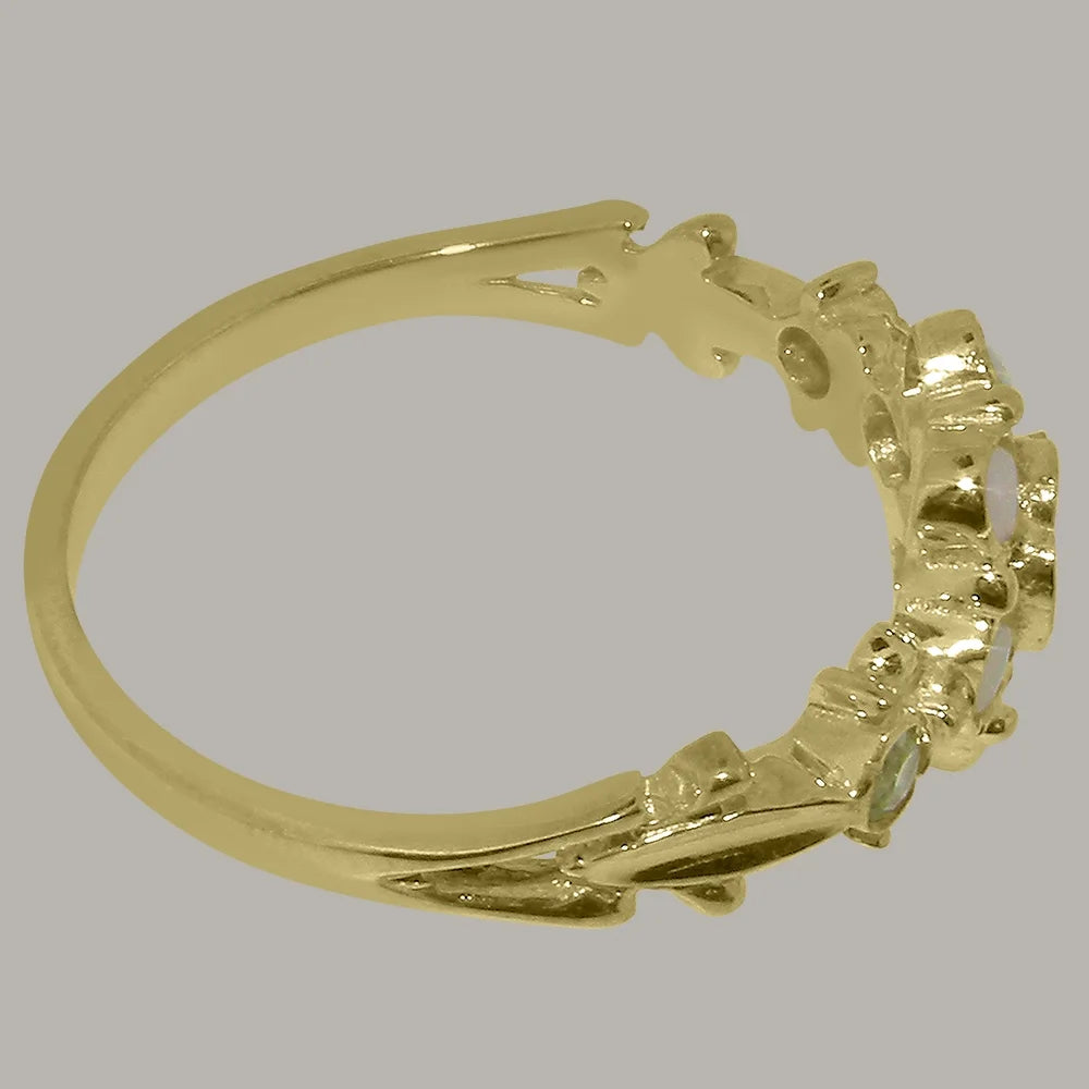 18k Yellow Gold Ring with Natural Peridot & Opal Engagement Ring S502879