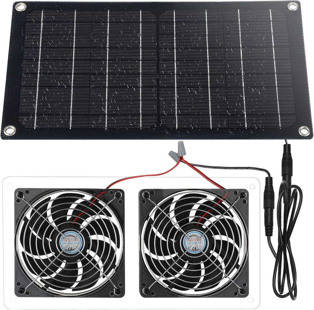 Solar Powered Dual Fan 10W 12V Exhaust Fan Pack of 2 W9760
