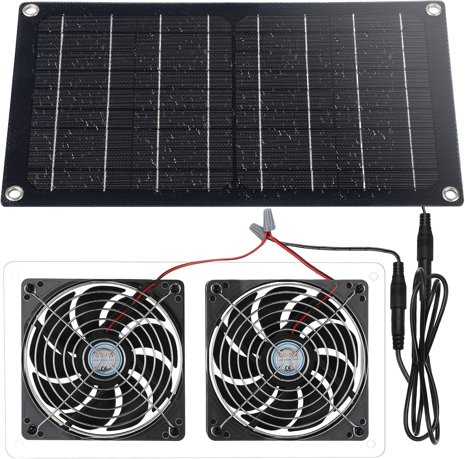 Solar Powered Dual Fan 10W 12V Exhaust Fan Pack of 2 W9760