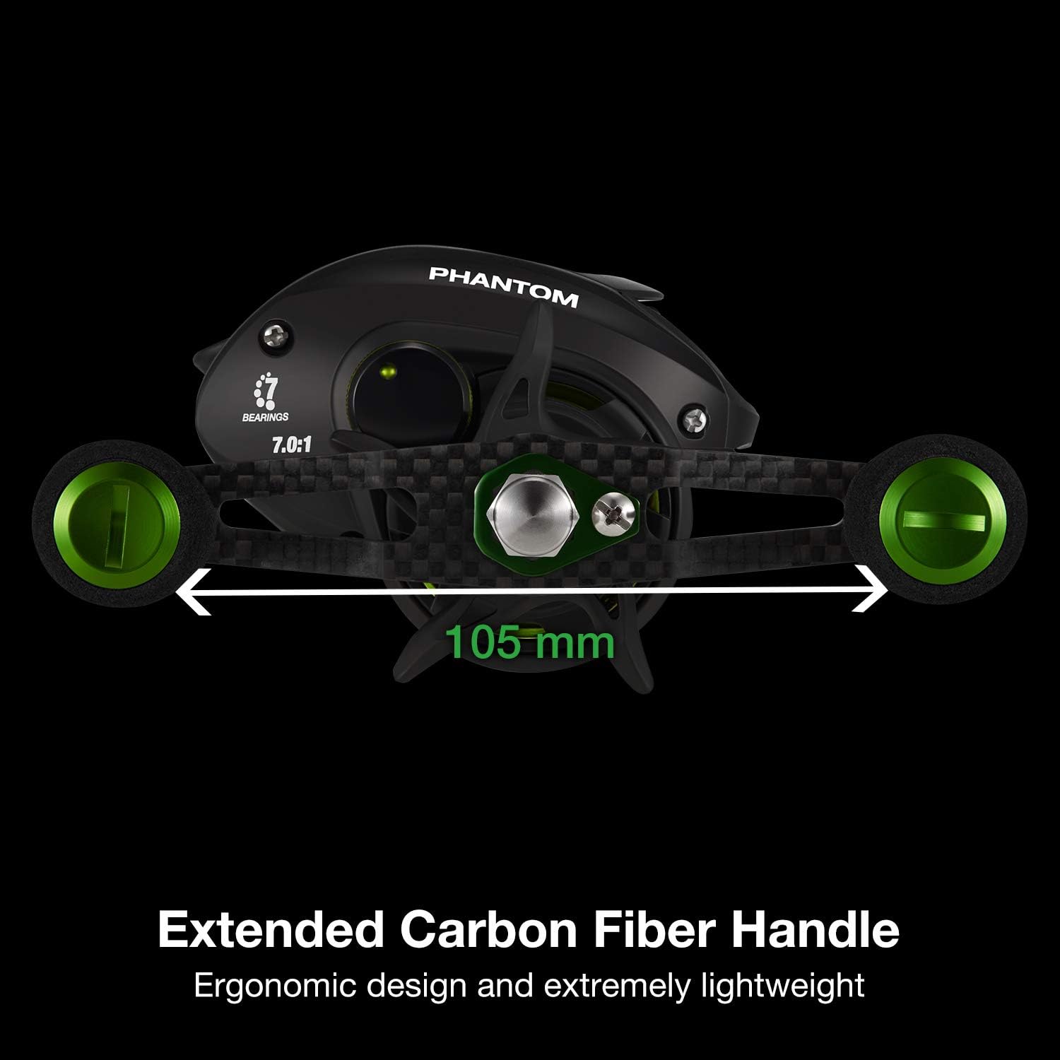 Carbon Fiber Baitcasting Reel, 5.7oz, 7.0:1 Gear Ratio Y33020
