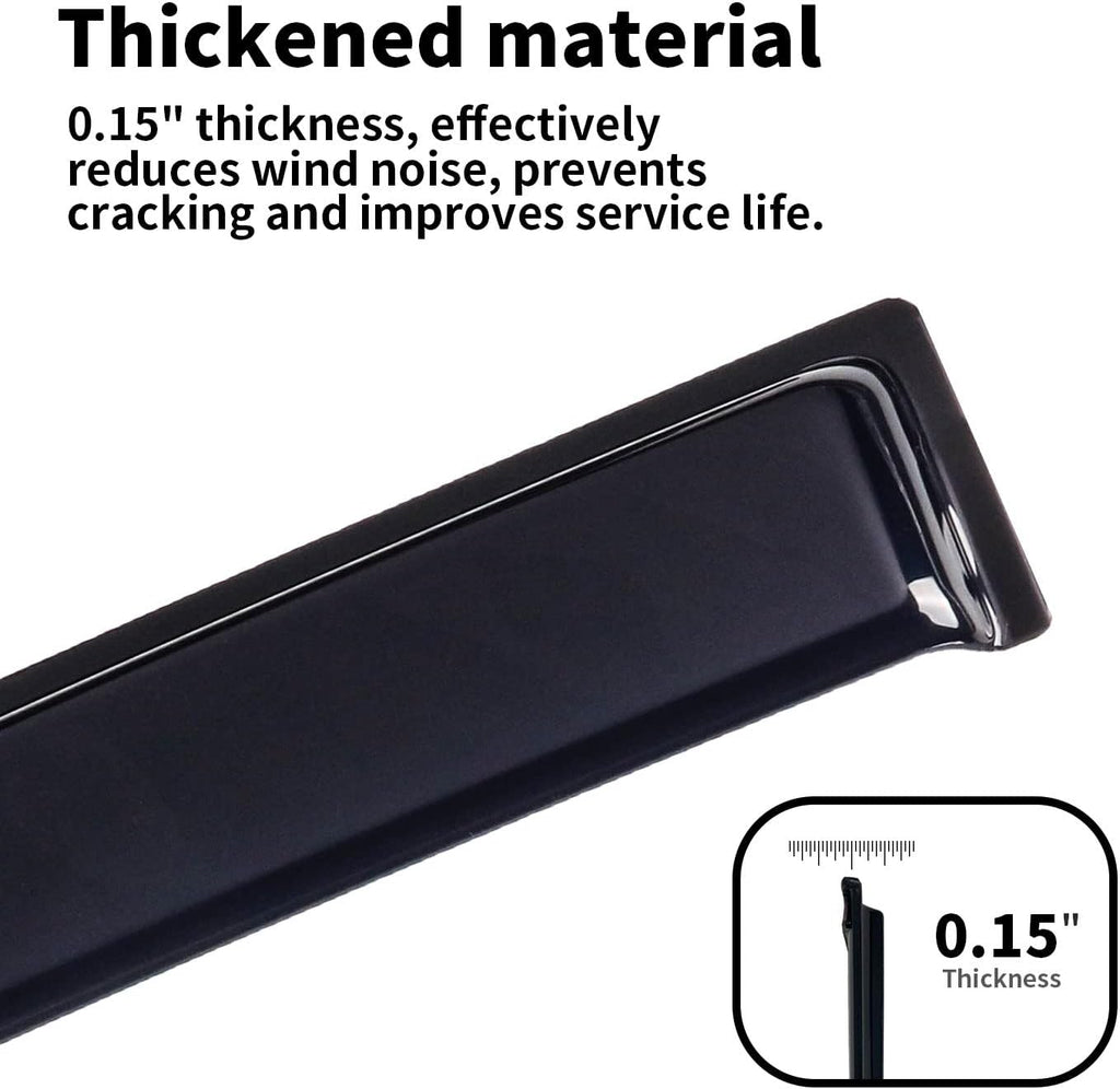 4-Piece Side Window Deflectors Rain Guards for Dodge Ram Crew Cab V1882