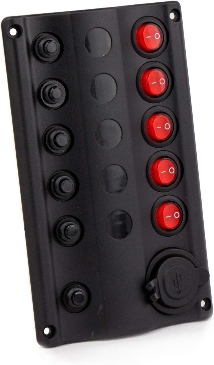 5 Push Button Switch Panel with USB Port A68843