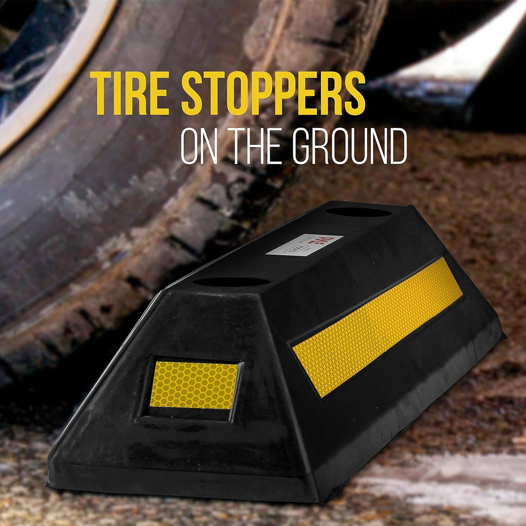 Heavy Duty Rubber Parking Stopper, Pack of 2 O956854