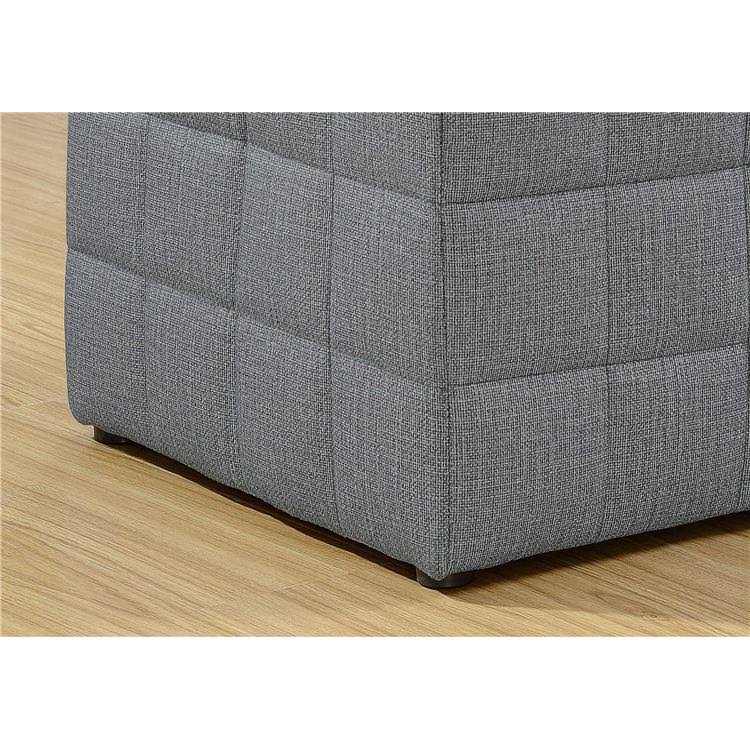 Black Leather Look Fabric Ottoman B609