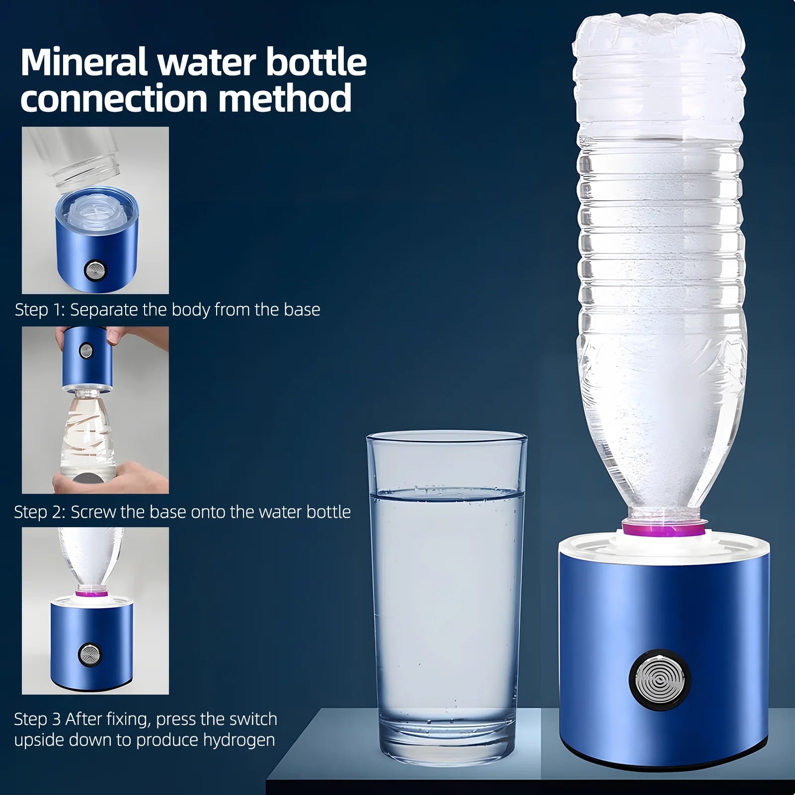 Hydrogen Water Bottle with PEM W1888
