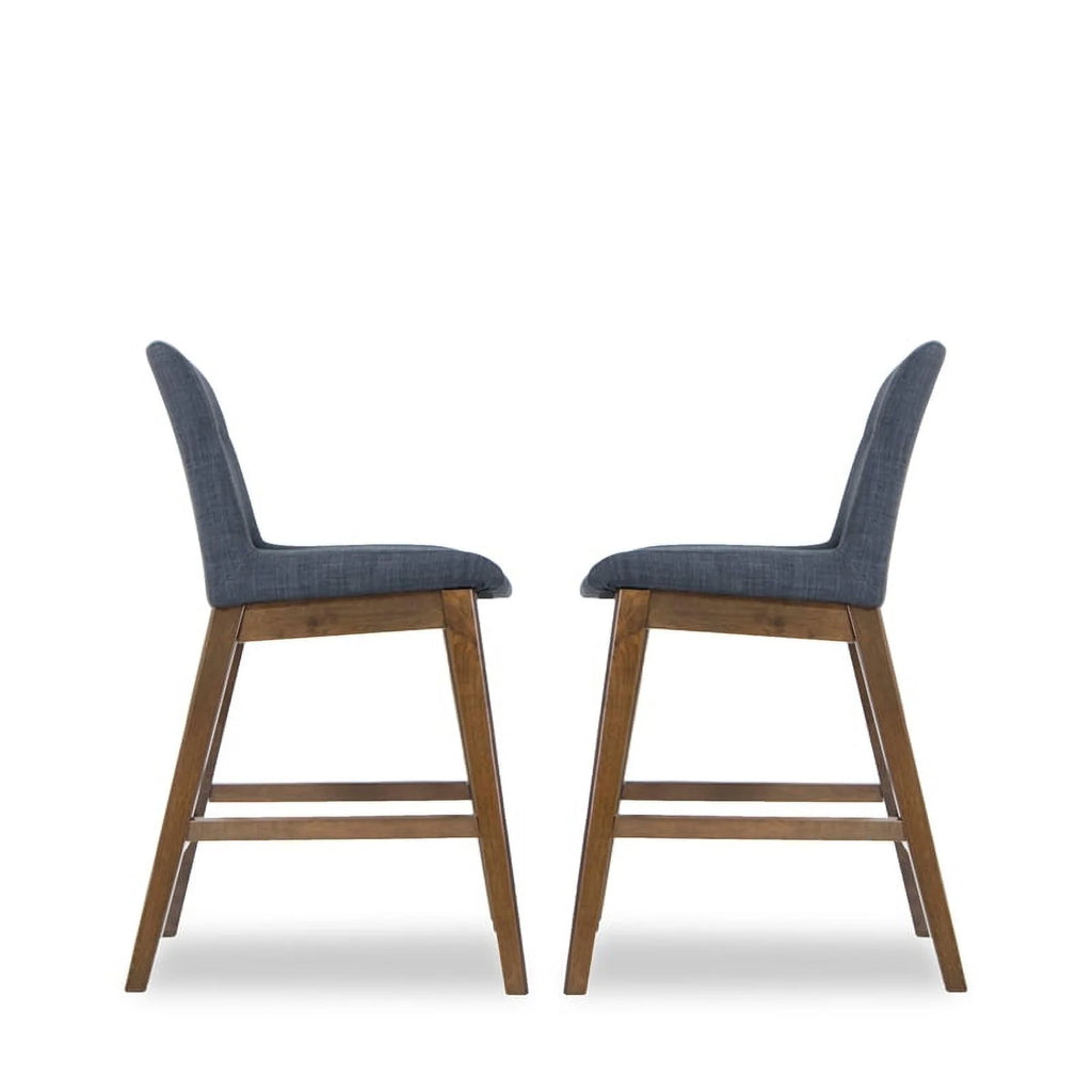 Dark Gray Fabric Upholstered Counter Stool (Pair) B860