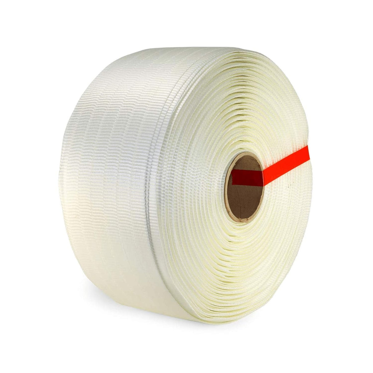 3/4" x 2100’ Woven Cord Strapping Roll, 900 lbs Break Strength, White B918