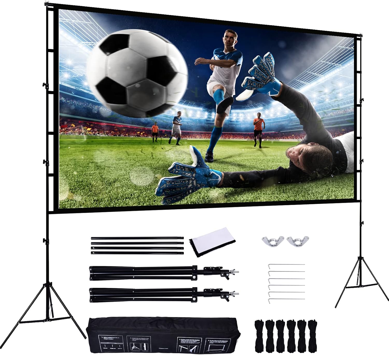 100 Inch Portable Projector Screen with Stand D594828