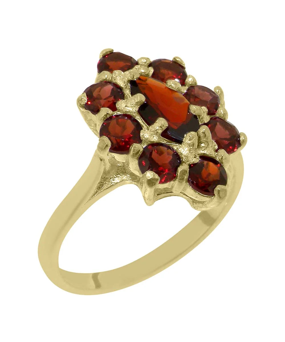 9k Yellow Gold Garnet Statement Ring P5035