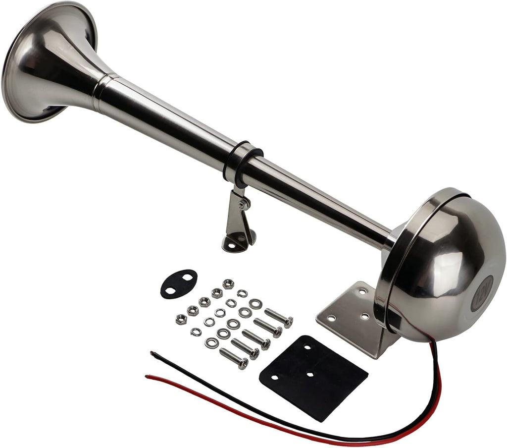 12V Marine Boat Horn Waterproof Stainless Steel Dual Trumpet Horn C86900