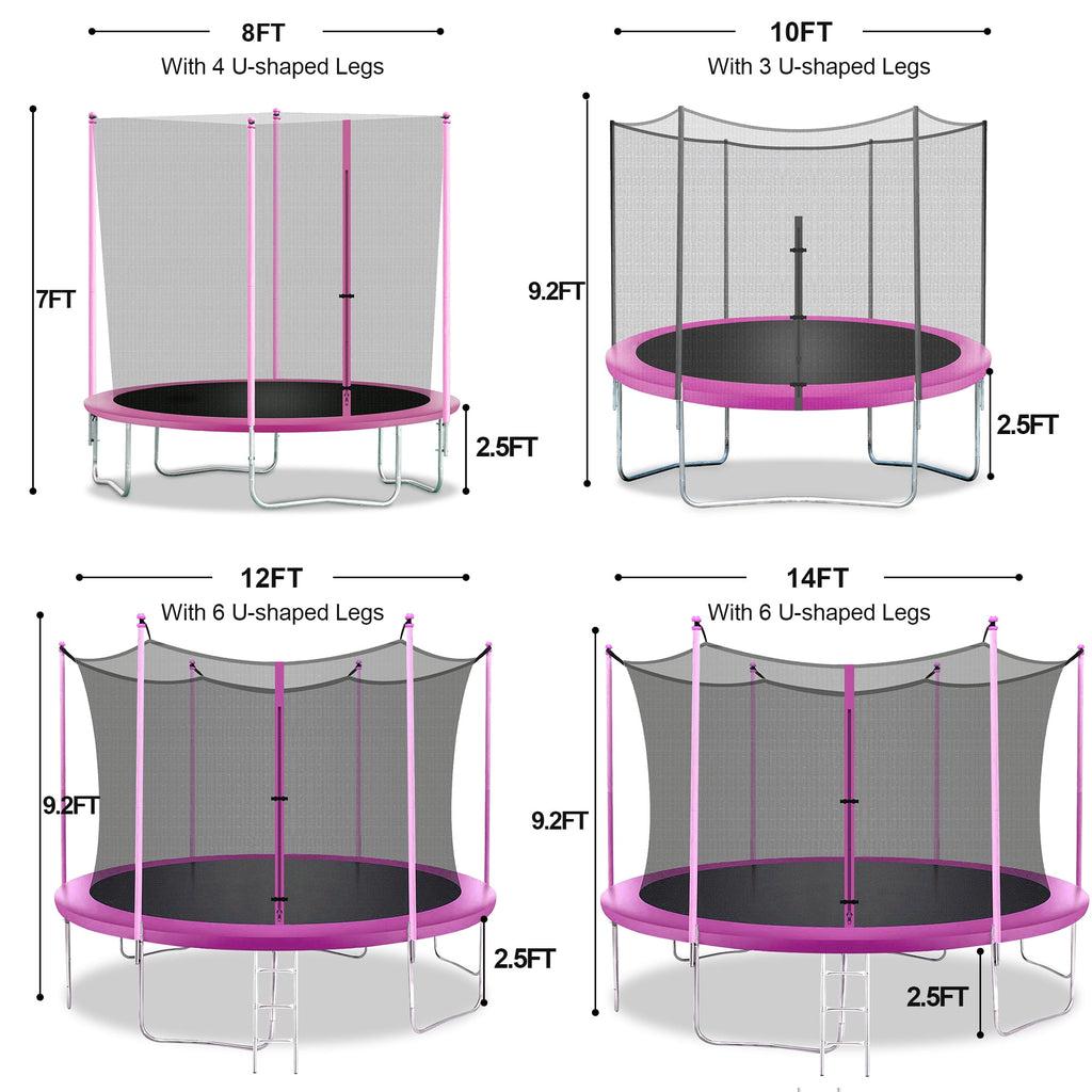 14 ft Rectangle Trampoline with Enclosure Net and PVC Spring Cover Padding U135129