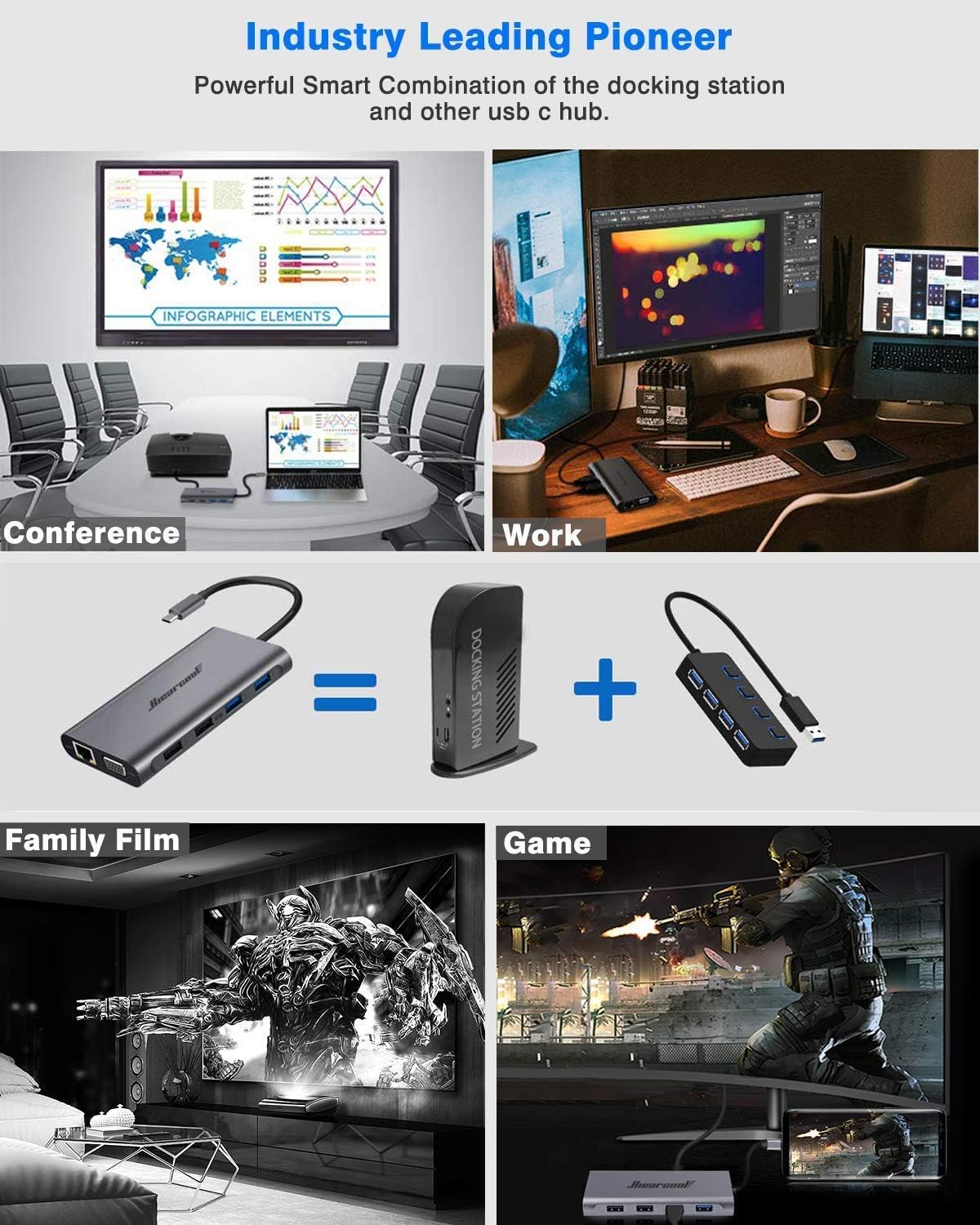USB C Hub 11 in 1 Triple Display Adapter L30635