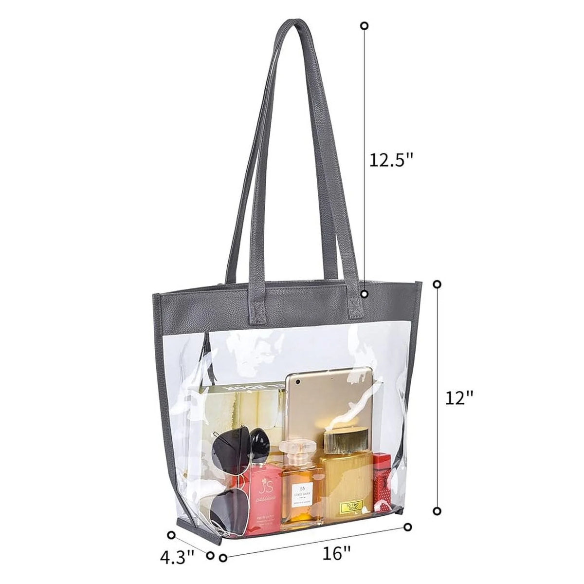 Clear Tote Bags with Magnetic Buckle Closure (1pc) S6678