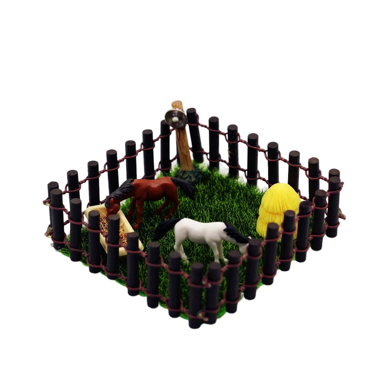 1/12 Scale Horse Stall Horse Barn Set with Fence Toy Figures G4055