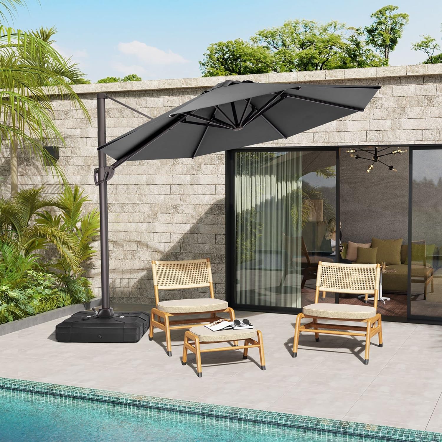 Navy 10FT Cantilever Patio Umbrella S188