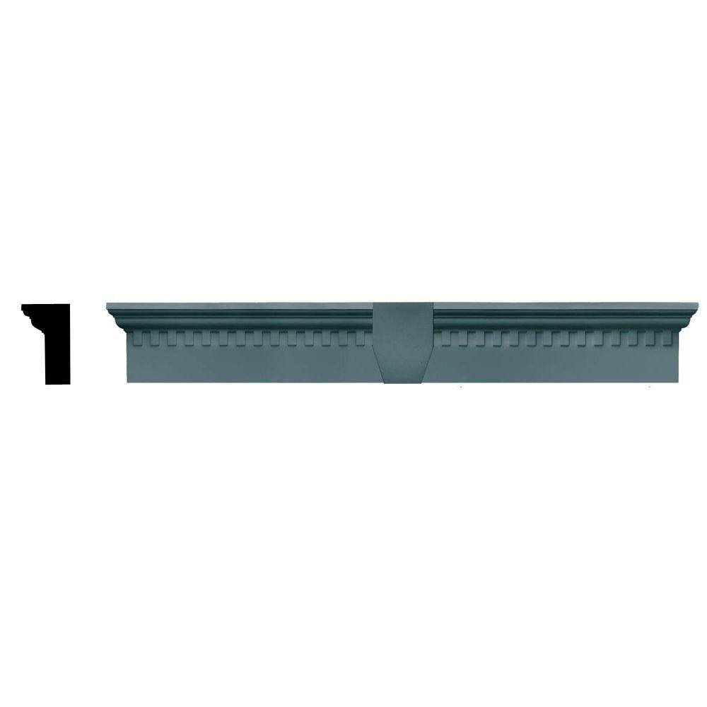 43 5/8x22 x 6x22 Classic Dentil Window Header, Wedgewood Blue M578