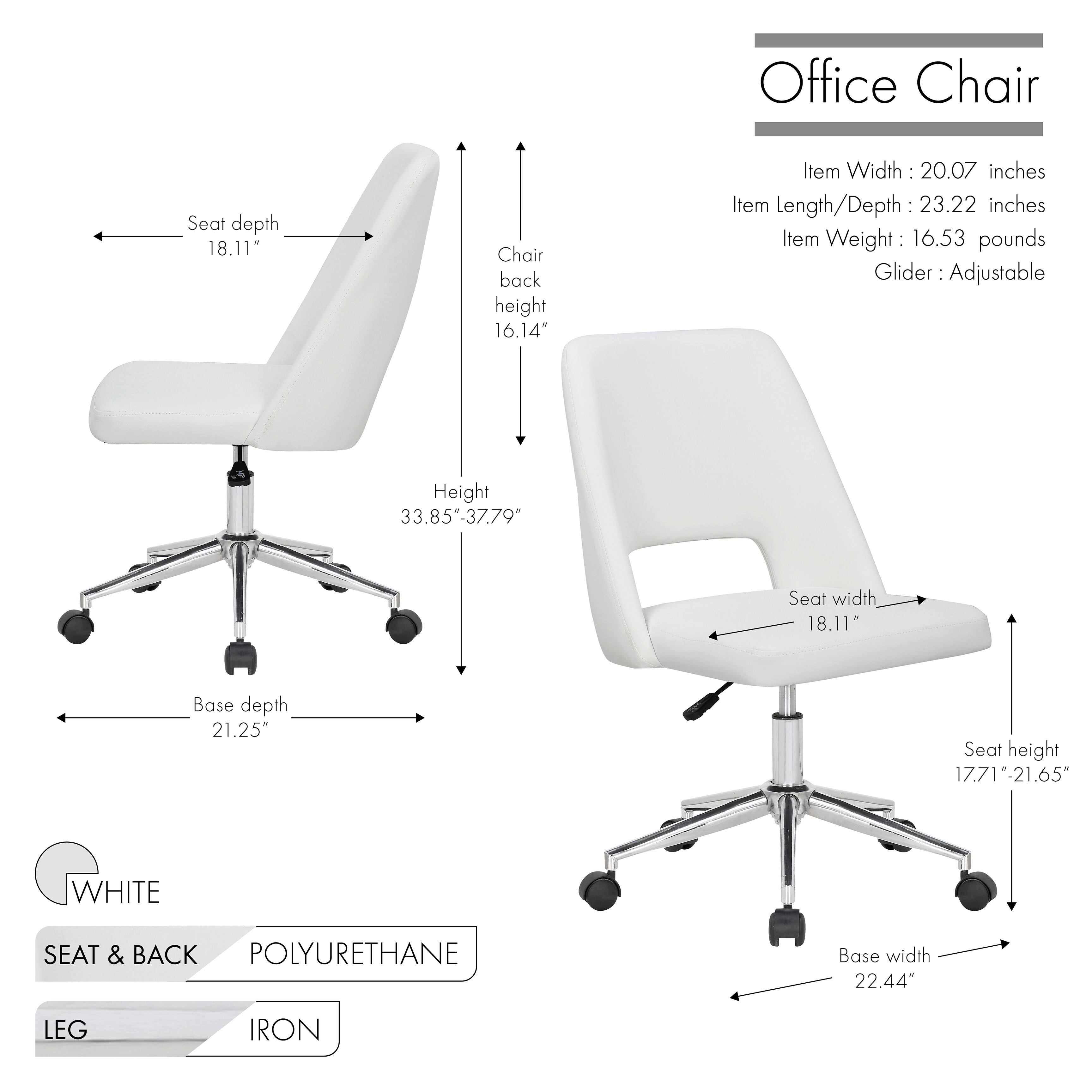 White Fabric Office Task Chair R1109