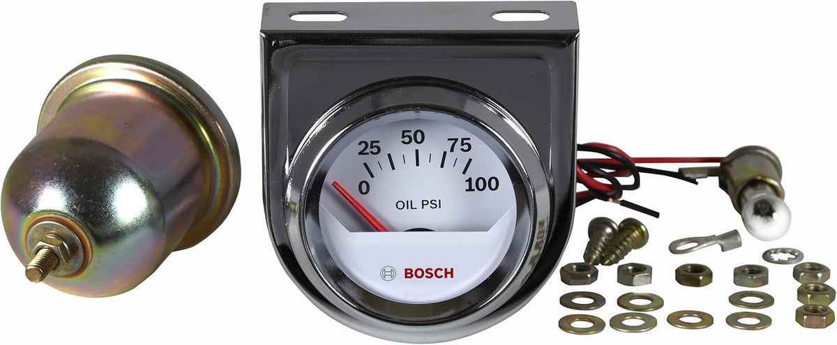 2" Electrical Oil Pressure Gauge White Dial Face Chrome Bezel Pack of 2 H2552