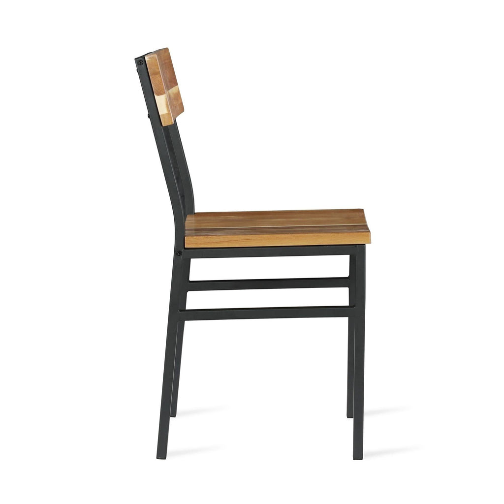 Natural Gray Wood and Metal Dining Chair (2-Pack) C148