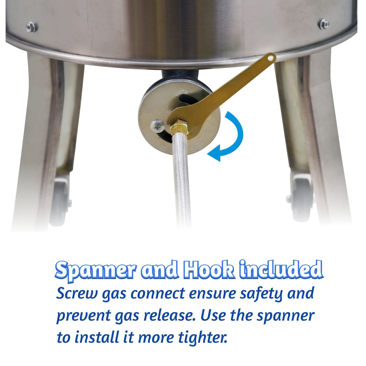 Stainless Steel Propane Burner Turkey Fryer with Wheels 200,000 BTU C9097