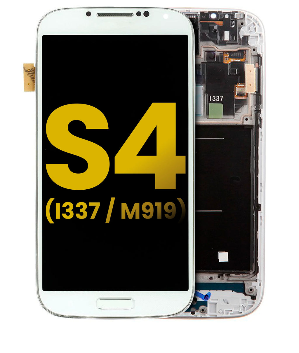 White OLED Assembly With Frame for Samsung Galaxy S4 C3938
