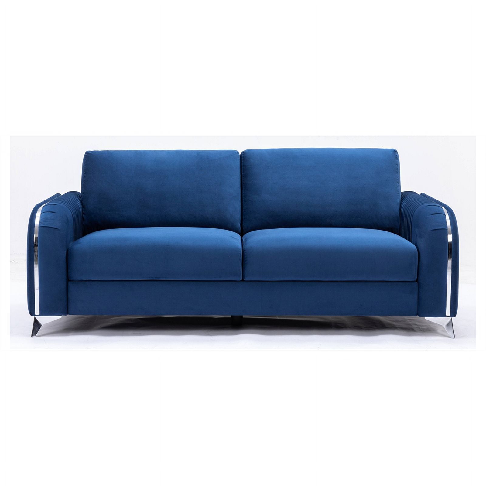 Blue Velvet Upholstered Wooden Frame Sofa M241680