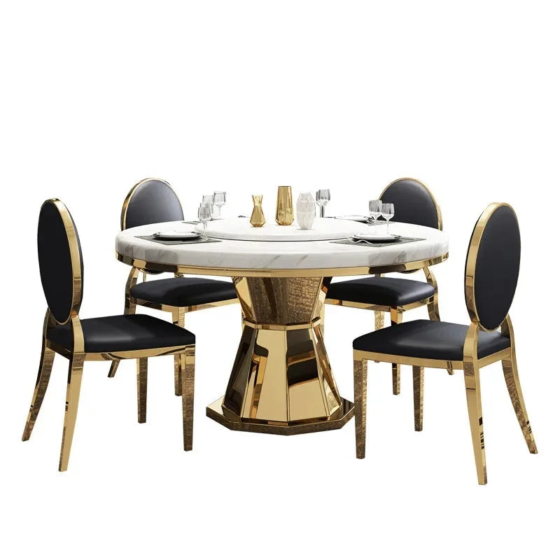 Marble Round Table with Turntable X196889