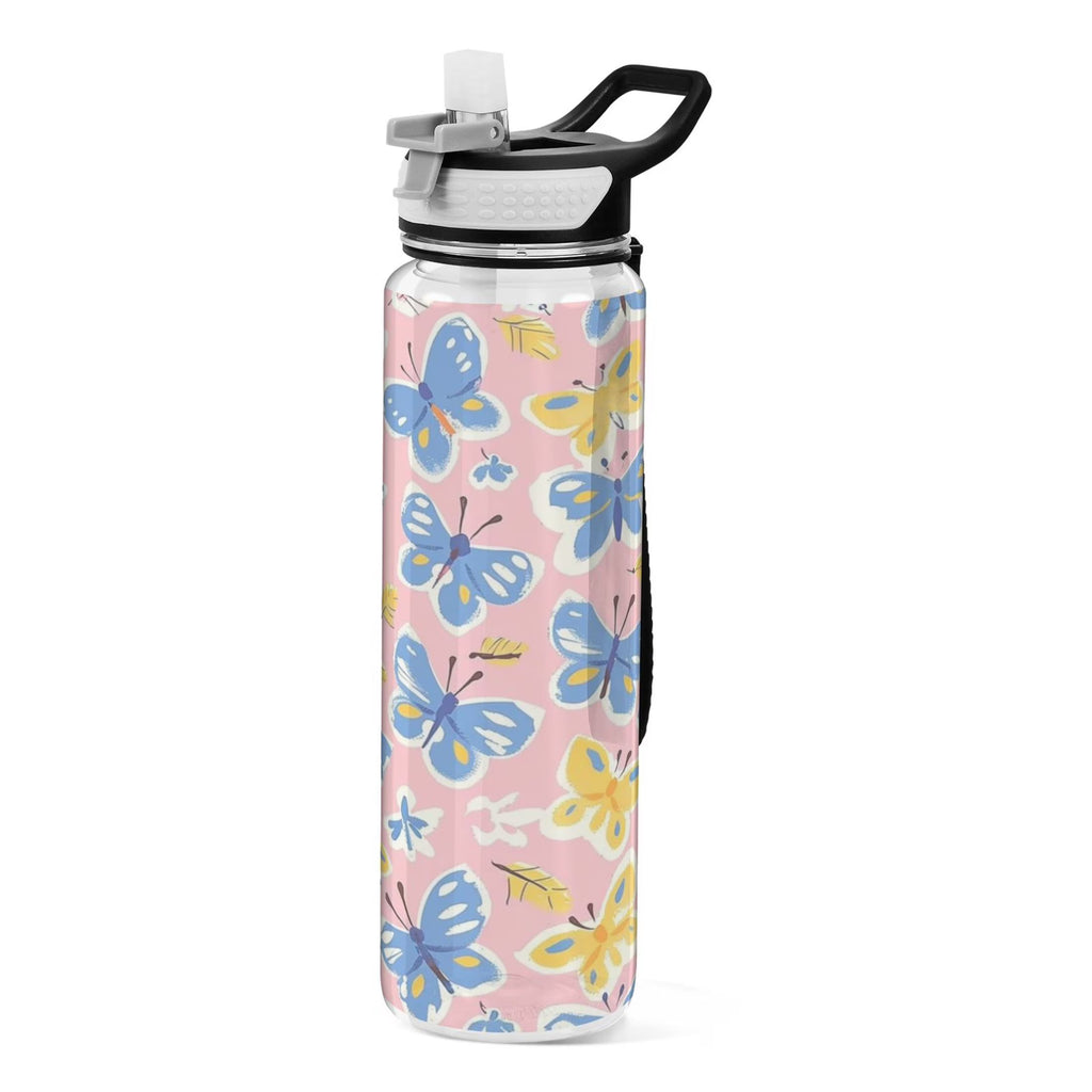 Pink 32oz Tritan Sports Water Bottle with Straw H9396