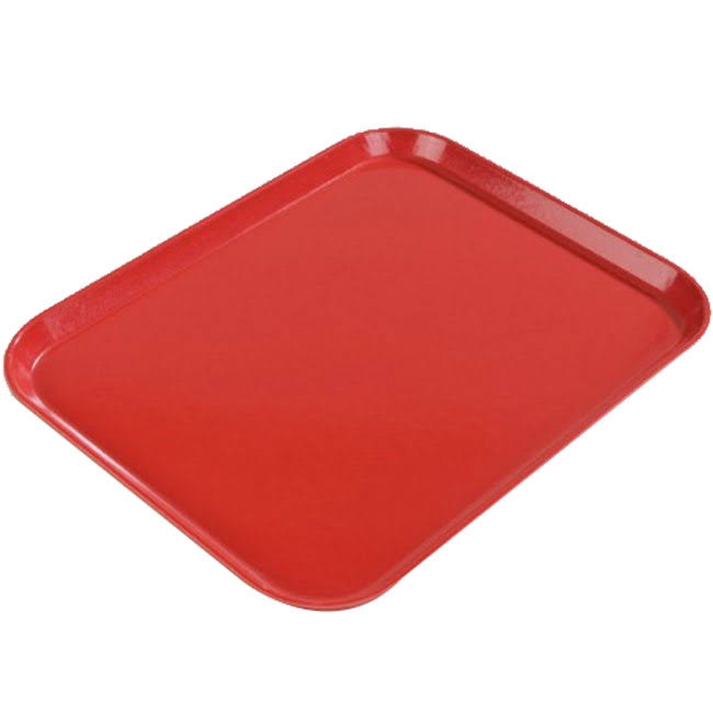Red Glasteel Fiberglass Cafeteria Tray S4285