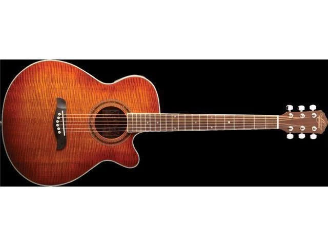 Flame Yellow Sunburst Acoustic-Electric Guitar U6658