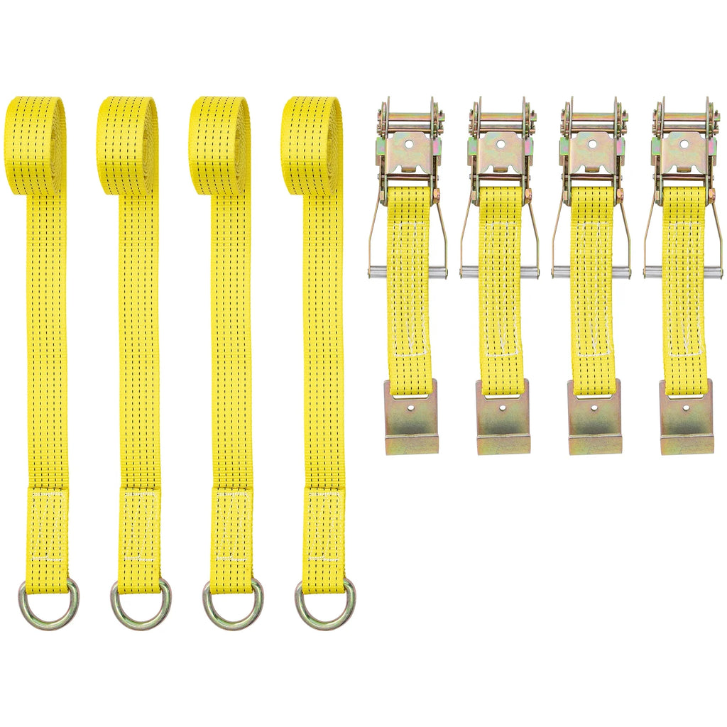Yellow 4pcs Ratchet Tie Down Strap P849791
