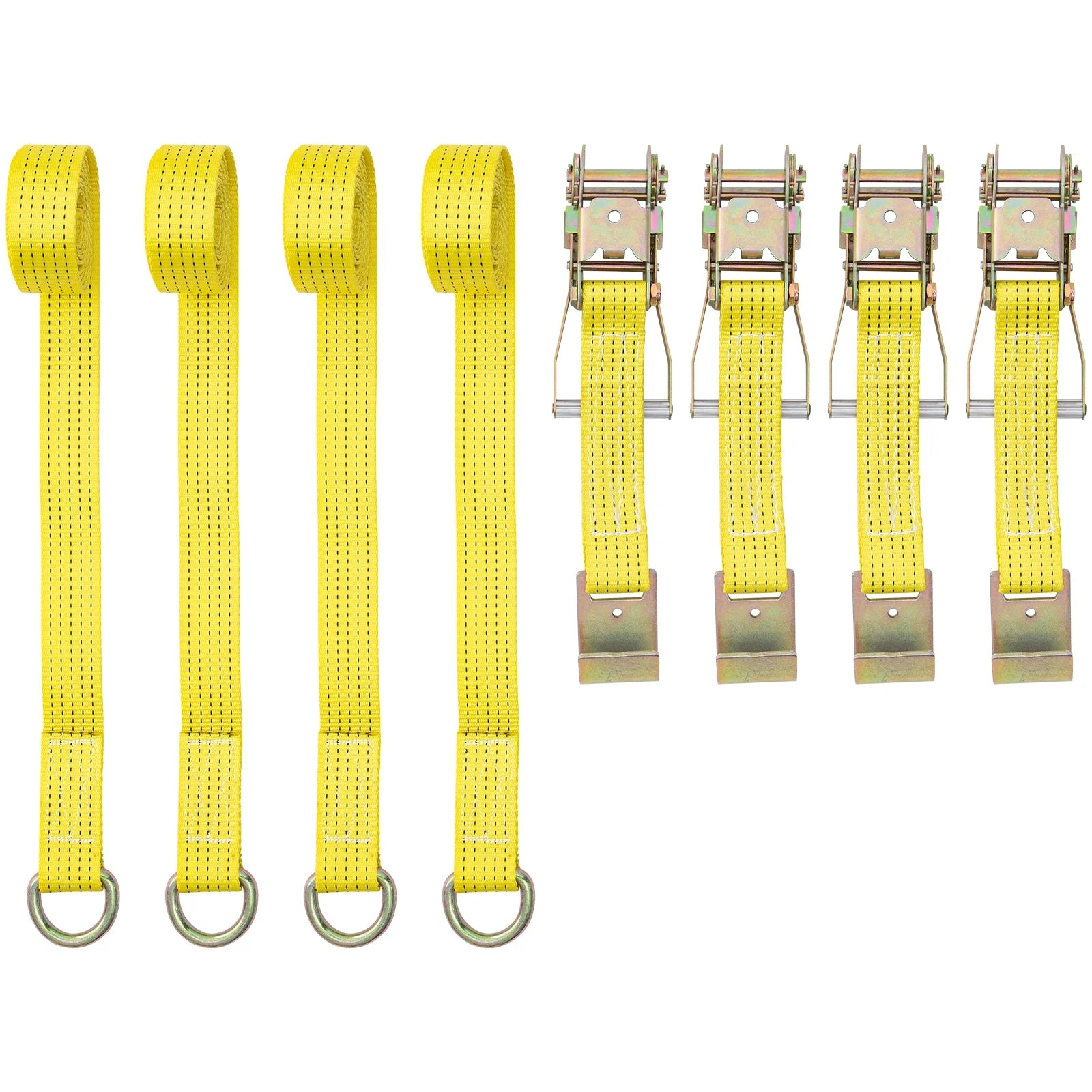Yellow 4pcs Ratchet Tie Down Strap P849791