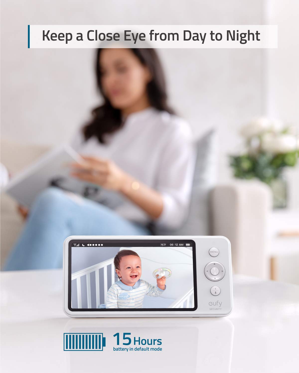 Video Baby Monitor with Camera and Audio, 2-Cam Kit, 720p HD, 5 Display, 110° Wide-Angle Lens, Night Vision P40356