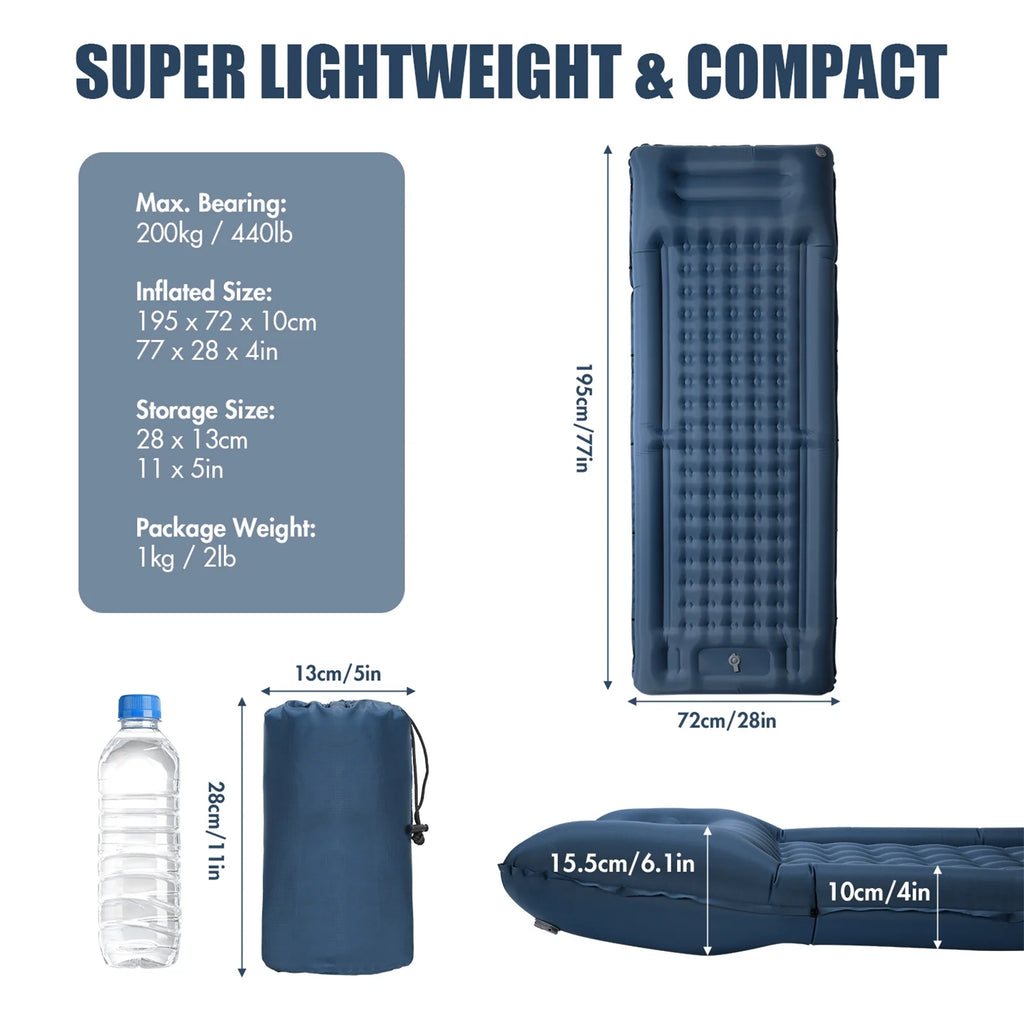 Inflatable Sleeping Pad 4 Inch Thick Air Mattress D620