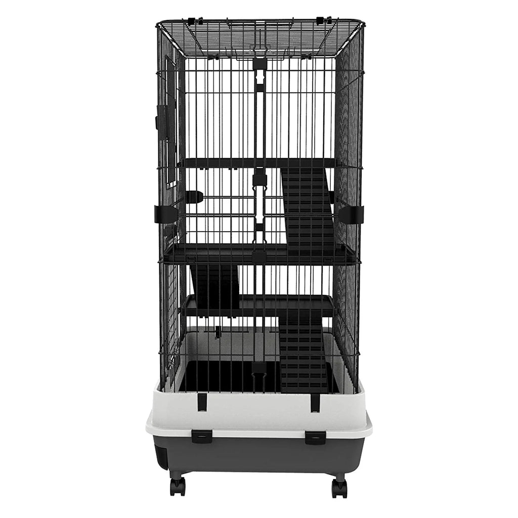 X-Large 43” 4-Story Indoor/Outdoor Rabbit Guinea Pig Hutch Cage with Washable Tray I464