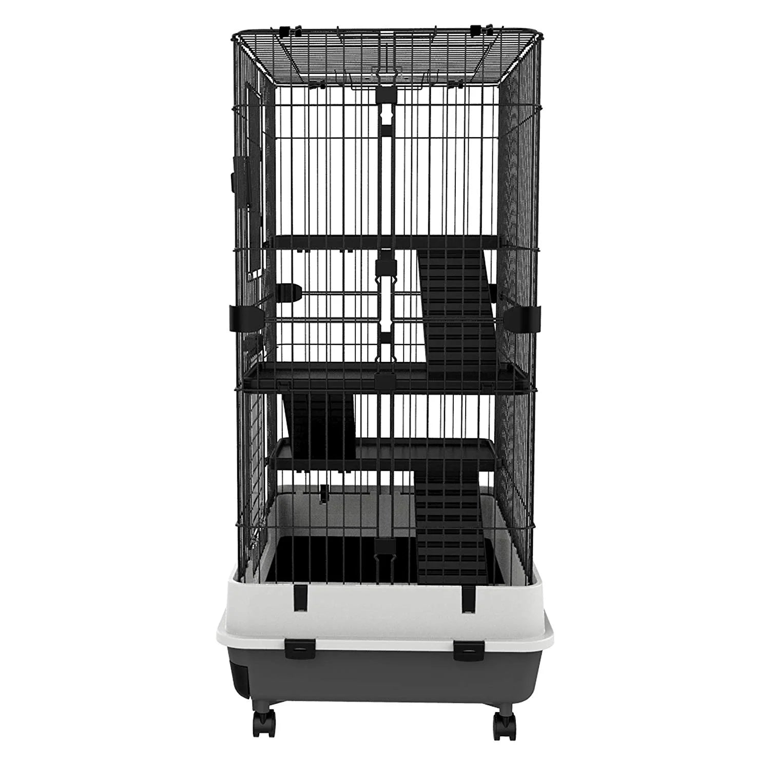 X-Large 43” 4-Story Indoor/Outdoor Rabbit Guinea Pig Hutch Cage with Washable Tray I464