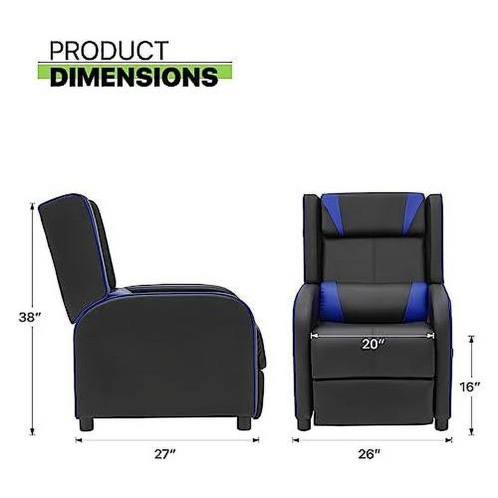 Blue PU Leather Gaming Recliner Chair F4755