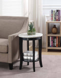 White Faux Marble Round End Table G83874