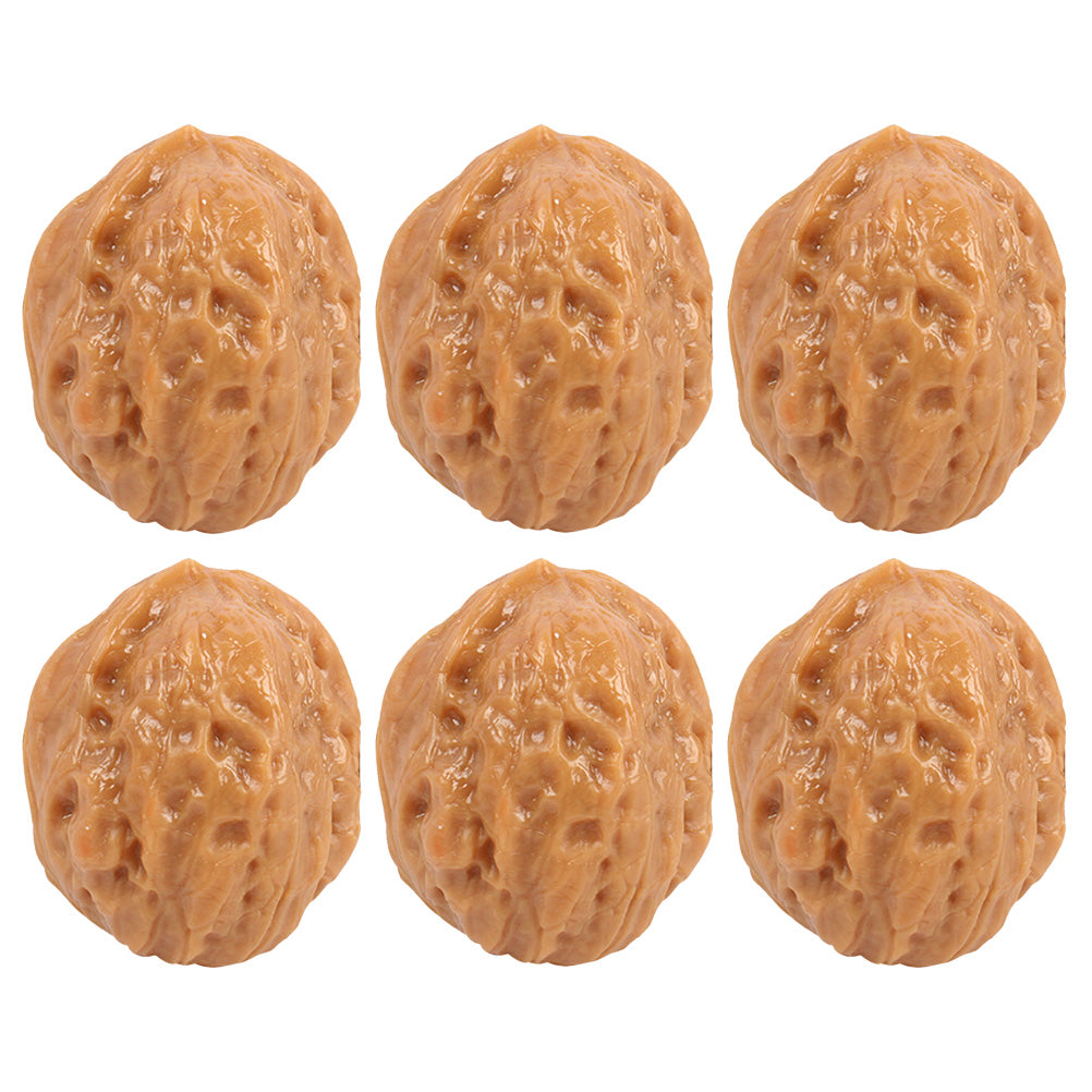 6 Pcs Faux Walnut Artificial Nuts Decorations W18385