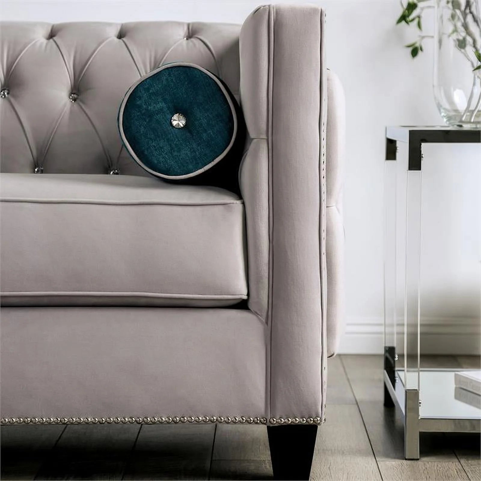 Gray Fabric Sofa and Cleaning Care Kit Set V80252