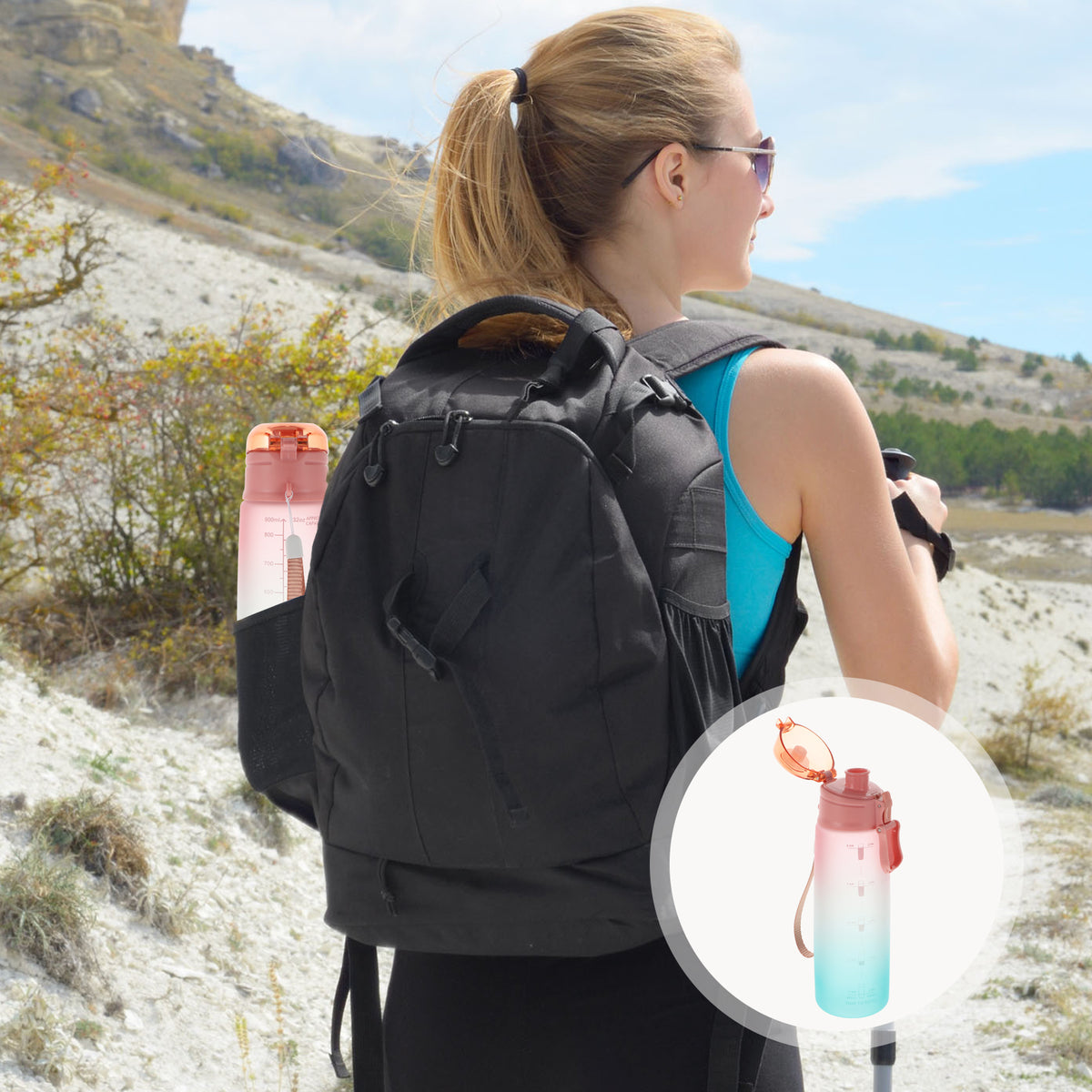 2 pcs Gradient Water Bottle L952