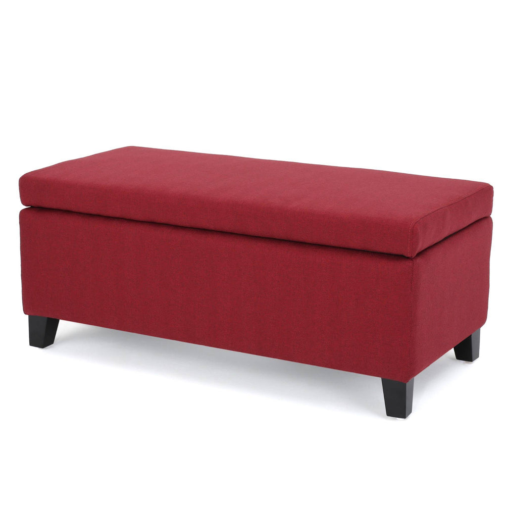 Red and Brown Rectangular Storage Ottoman X25529