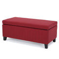 Red and Brown Rectangular Storage Ottoman X25529