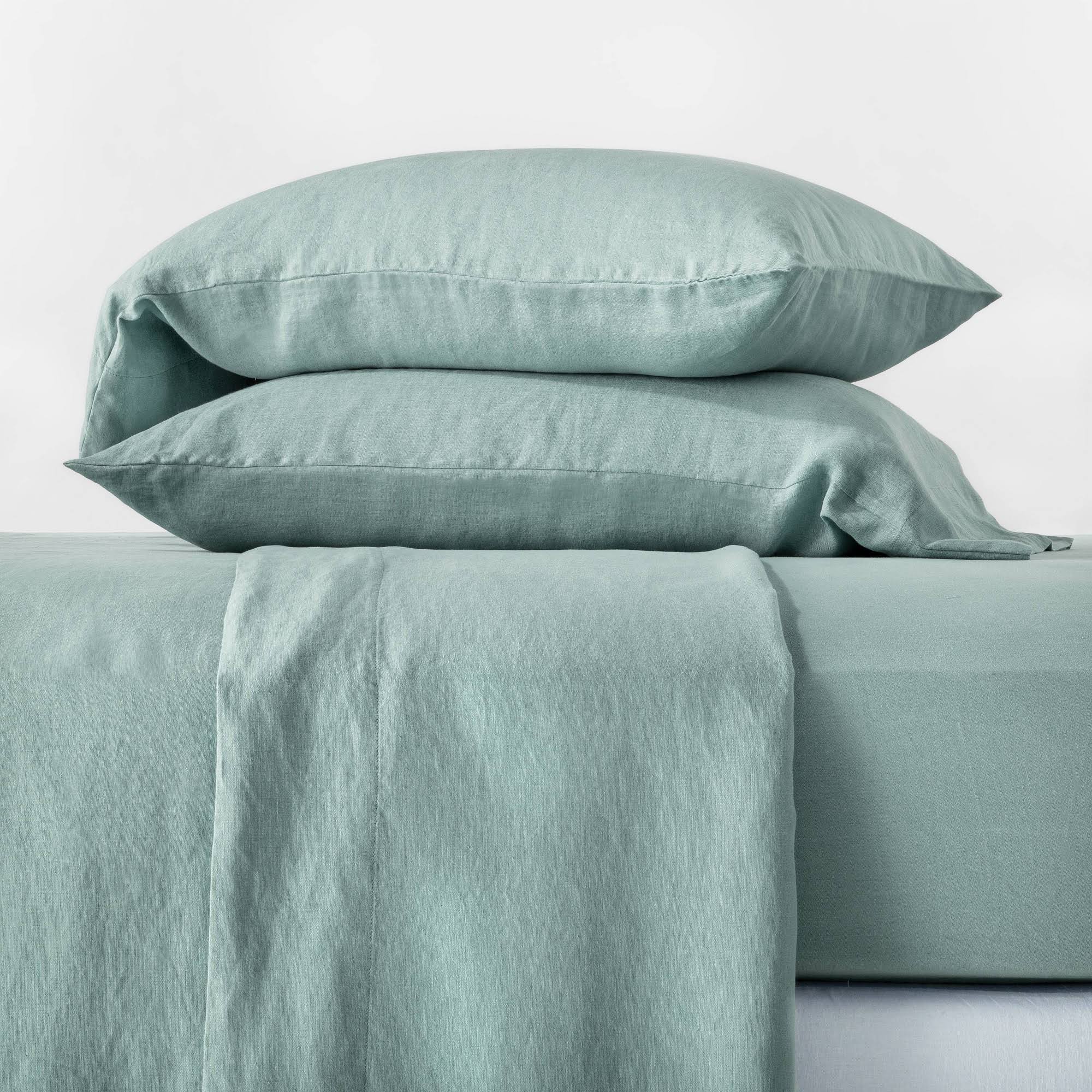Sage Green Washed Hemp Solid Sheet Set A77600